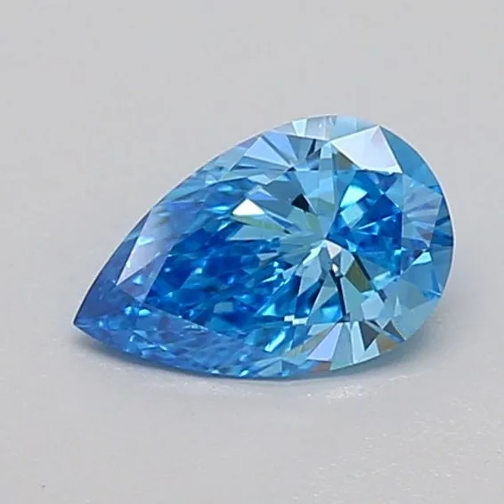 0.51ct PEAR Fancy Vivid Blue VS1 Coloured Lab diamond
