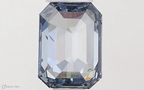 0.5ct EMERALD Fancy Intense Blue SI1 Coloured Lab diamond