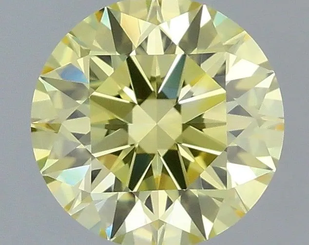 0.69ct ROUND Fancy Intense Yellow VVS2 Coloured Lab diamond
