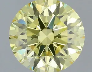 0.69ct ROUND Fancy Intense Yellow VVS2 Coloured Lab diamond