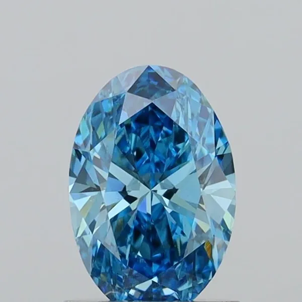1.05ct OVAL Fancy Vivid Blue VVS2 Coloured Lab diamond