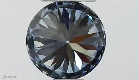 0.32ct ROUND Fancy Vivid Blue VVS1 Coloured Lab diamond