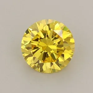 0.73ct ROUND Fancy Vivid Yellow VVS2 Coloured Lab diamond