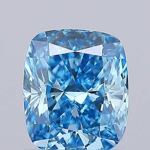 1.03ct CUSHION Fancy Vivid Blue VS1 Coloured Lab diamond