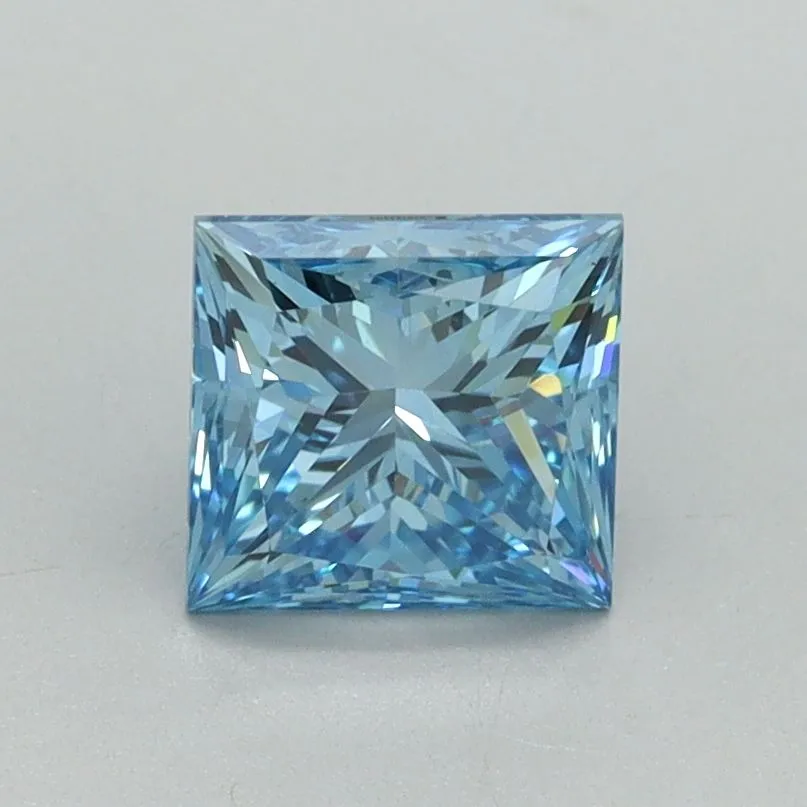 1.16ct PRINCESS Fancy Vivid Blue VS1 Coloured Lab diamond
