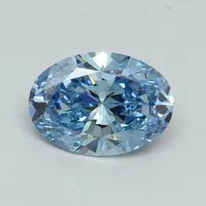 0.55ct OVAL Fancy Vivid Blue VS1 Coloured Lab diamond