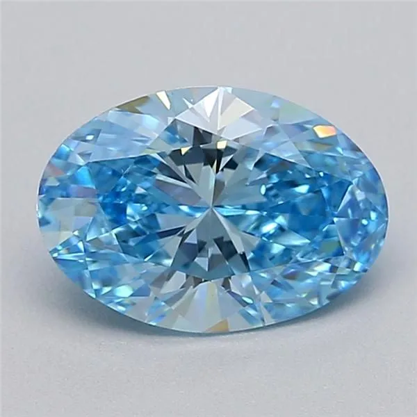 1.04ct OVAL Fancy Vivid Blue VS1 Coloured Lab diamond