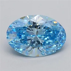 1.04ct OVAL Fancy Vivid Blue VS1 Coloured Lab diamond