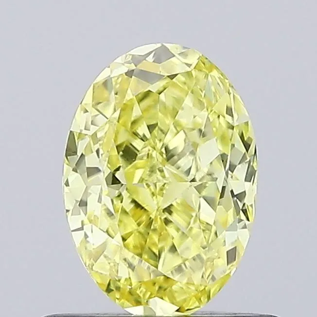 0.58ct OVAL Fancy Vivid Yellow VVS2 Coloured Lab diamond
