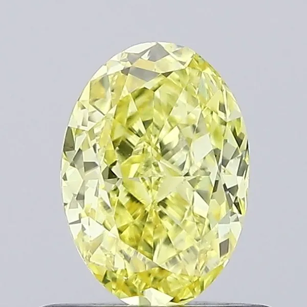 0.58ct OVAL Fancy Vivid Yellow VVS2 Coloured Lab diamond