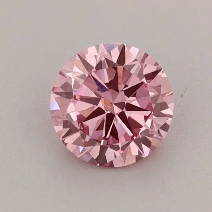 0.70ct ROUND Fancy Vivid Pink VS1 Coloured Lab diamond