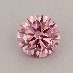 0.7ct ROUND Fancy Vivid Pink VS1 Coloured Lab diamond