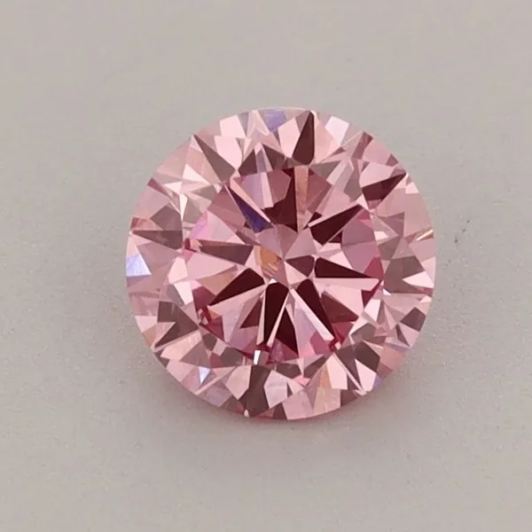 0.7ct ROUND Fancy Vivid Pink VS1 Coloured Lab diamond