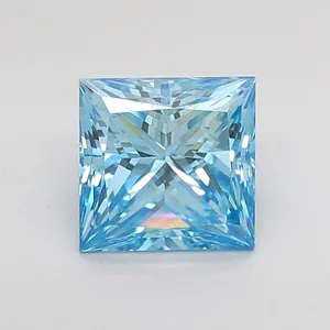1ct PRINCESS Fancy Vivid Blue VS1 Coloured Lab diamond