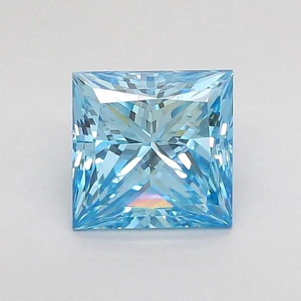1ct PRINCESS Fancy Vivid Blue VS1 Coloured Lab diamond