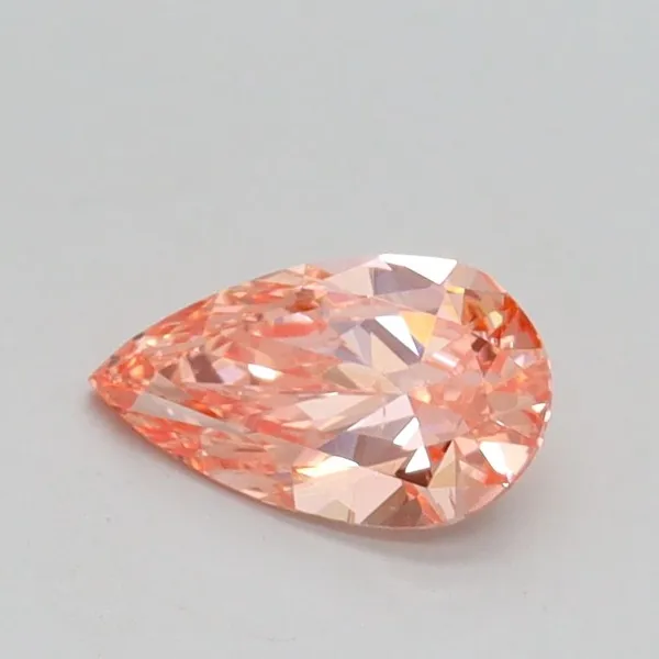 0.5ct PEAR Fancy Vivid Pink SI1 Coloured Lab diamond