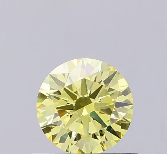 0.59ct ROUND Fancy Intense Yellow VVS2 Coloured Lab diamond