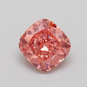 0.8ct CUSHION Fancy Vivid Pink VS2 Coloured Lab diamond