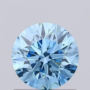 0.73ct ROUND Fancy Vivid Blue VVS2 Coloured Lab diamond