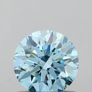 0.72ct ROUND Fancy Vivid Blue VVS2 Coloured Lab diamond