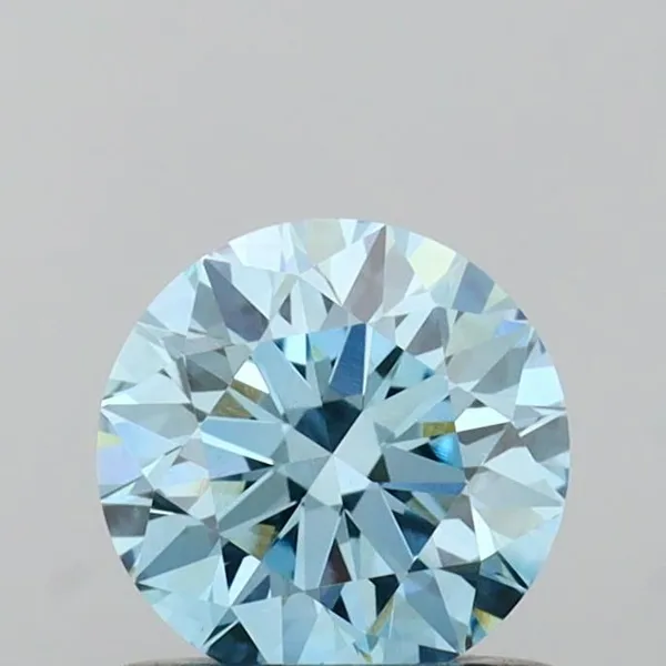 0.72ct ROUND Fancy Vivid Blue VVS2 Coloured Lab diamond