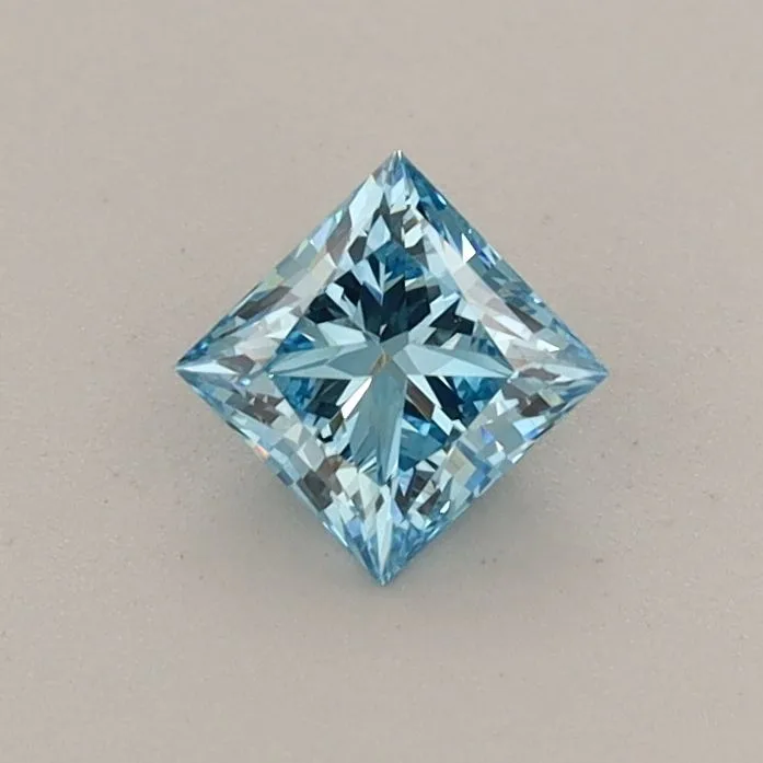 0.41ct PRINCESS Fancy Vivid Blue VS1 Coloured Lab diamond