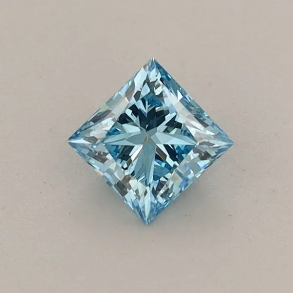 0.41ct PRINCESS Fancy Vivid Blue VS1 Coloured Lab diamond