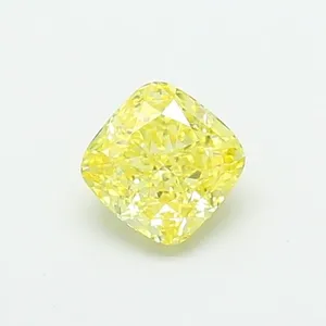 1.05ct CUSHION Fancy Intense Yellow VVS2 Coloured Lab diamond
