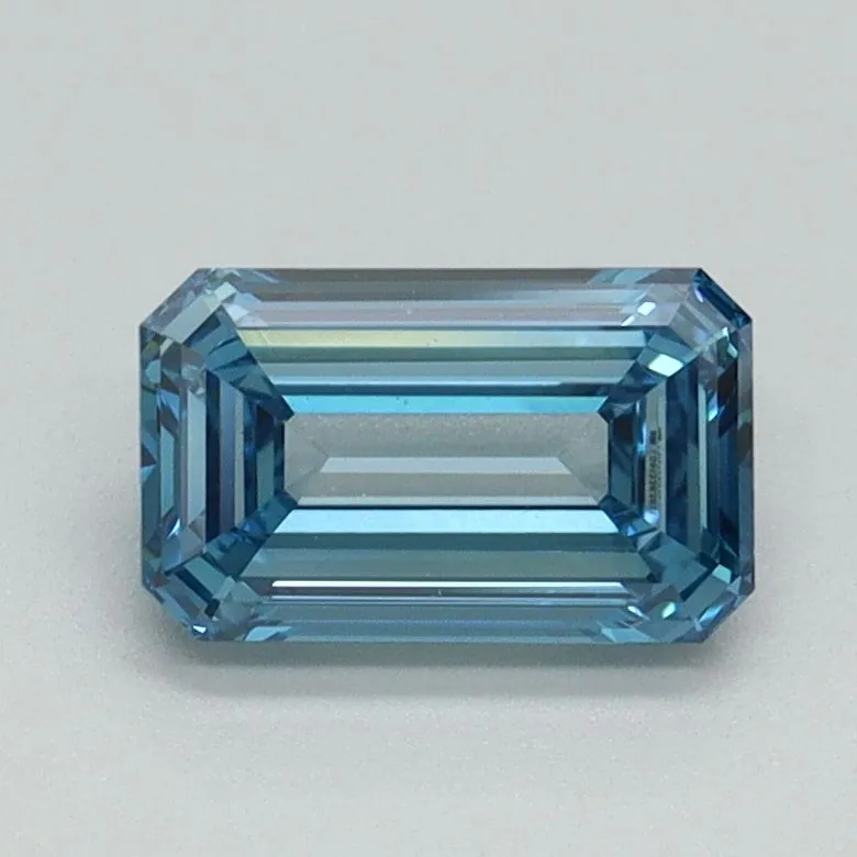 1.01ct EMERALD Fancy Vivid Blue VVS2 Coloured Lab diamond