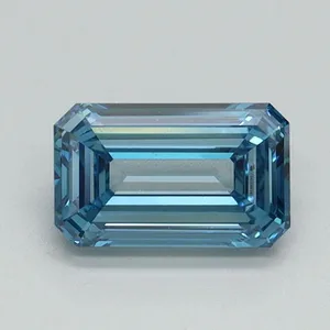 1.01ct EMERALD Fancy Vivid Blue VVS2 Coloured Lab diamond