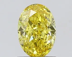 1.04ct OVAL Fancy Vivid Yellow VS1 Coloured Lab diamond
