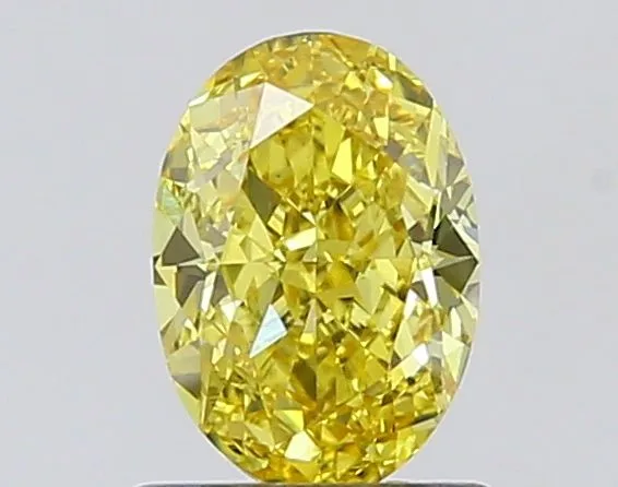 1.04ct OVAL Fancy Vivid Yellow VS1 Coloured Lab diamond