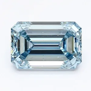 1.13ct EMERALD Fancy Intense Blue VS1 Coloured Lab diamond