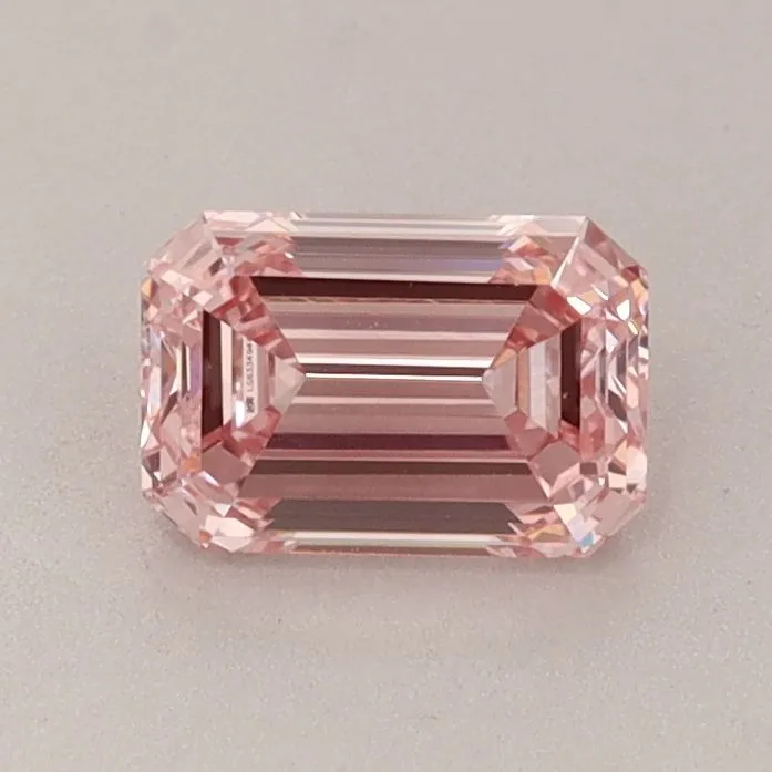 0.85ct EMERALD Fancy Intense Pink VS2 Coloured Lab diamond