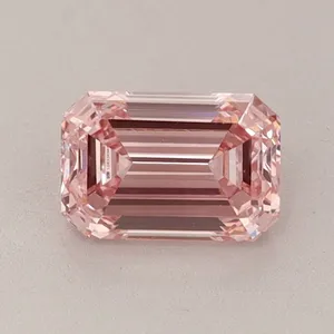 0.85ct EMERALD Fancy Intense Pink VS2 Coloured Lab diamond