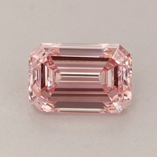 0.85ct EMERALD Fancy Intense Pink VS2 Coloured Lab diamond