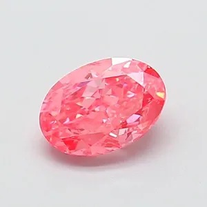 0.77ct OVAL Fancy Vivid Pink VVS2 Coloured Lab diamond