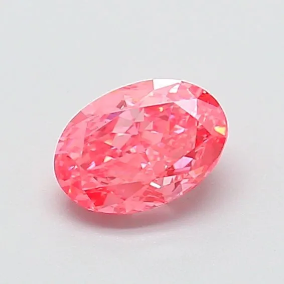 0.77ct OVAL Fancy Vivid Pink VVS2 Coloured Lab diamond