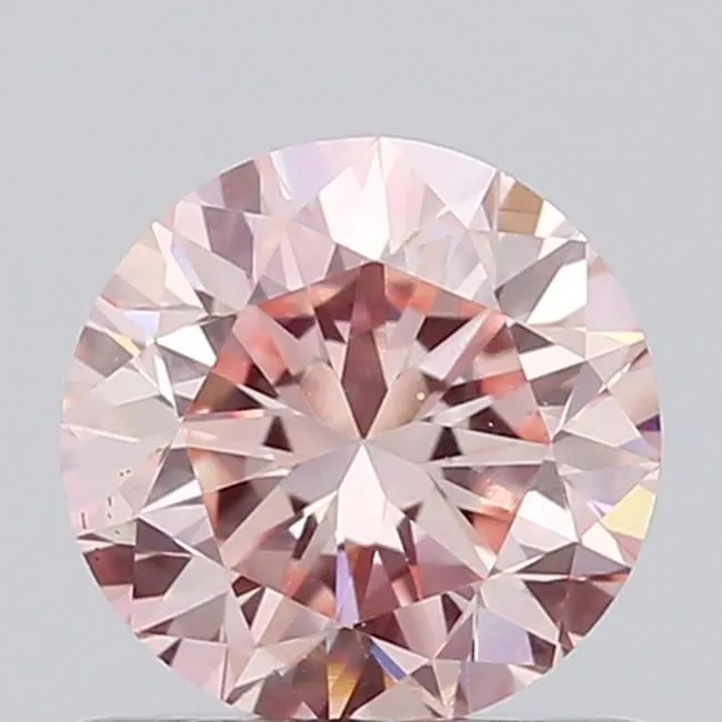 0.67ct ROUND Fancy Intense Pink VS1 Coloured Lab diamond