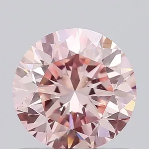 0.67ct ROUND Fancy Intense Pink VS1 Coloured Lab diamond
