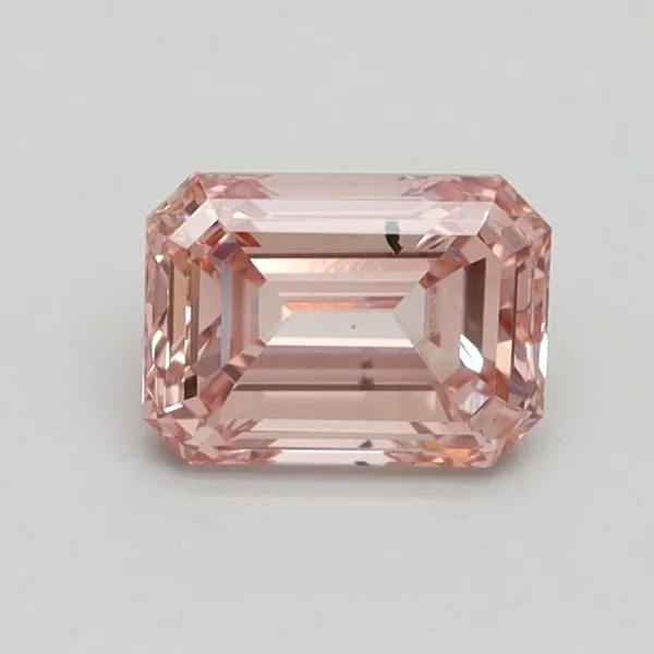 0.9ct EMERALD Fancy Intense Pink SI1 Coloured Lab diamond