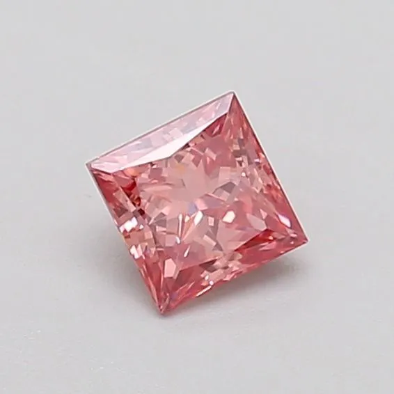 0.37ct PRINCESS Fancy Vivid Pink VVS2 Coloured Lab diamond