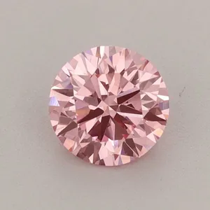 0.64ct ROUND Fancy Vivid Pink VS1 Coloured Lab diamond