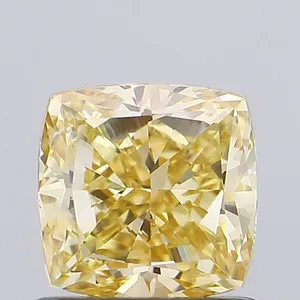 1ct CUSHION Fancy Intense Yellow VVS2 Coloured Lab diamond