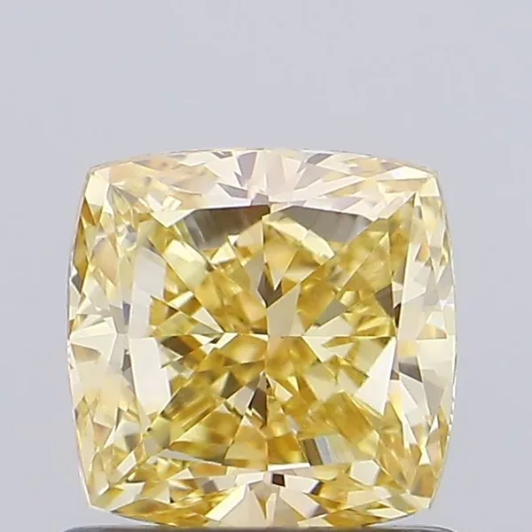 1ct CUSHION Fancy Intense Yellow VVS2 Coloured Lab diamond