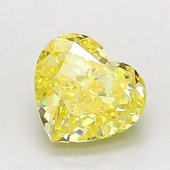 1.09ct HEART Fancy Intense Yellow VVS2 Coloured Lab diamond