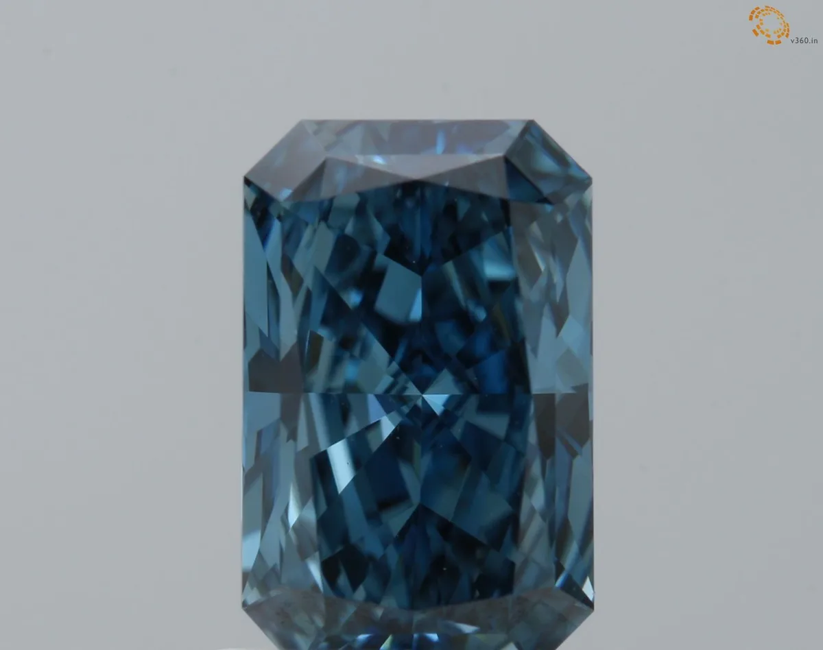 1.00ct RADIANT Fancy Deep Blue VS1 Coloured Lab diamond