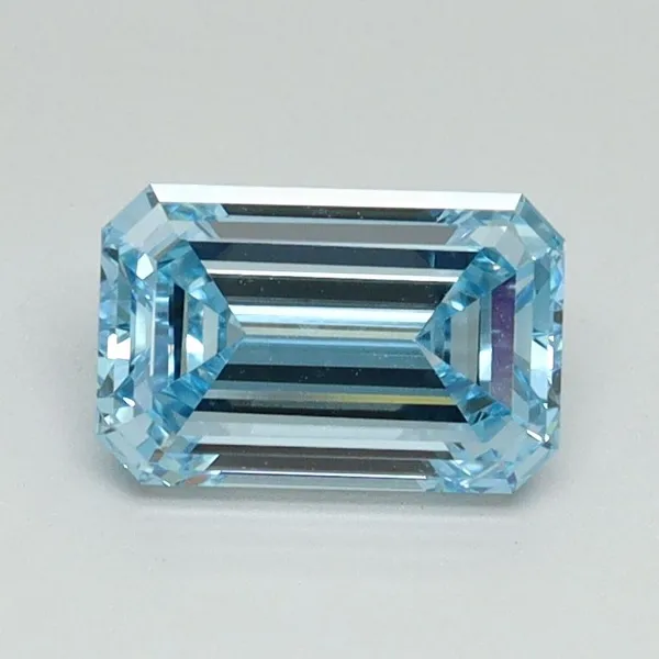 1.06ct EMERALD Fancy Intense Blue VVS2 Coloured Lab diamond