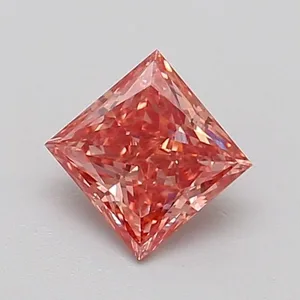 0.57ct PRINCESS Fancy Vivid Brownish Pink VS1 Coloured Lab diamond
