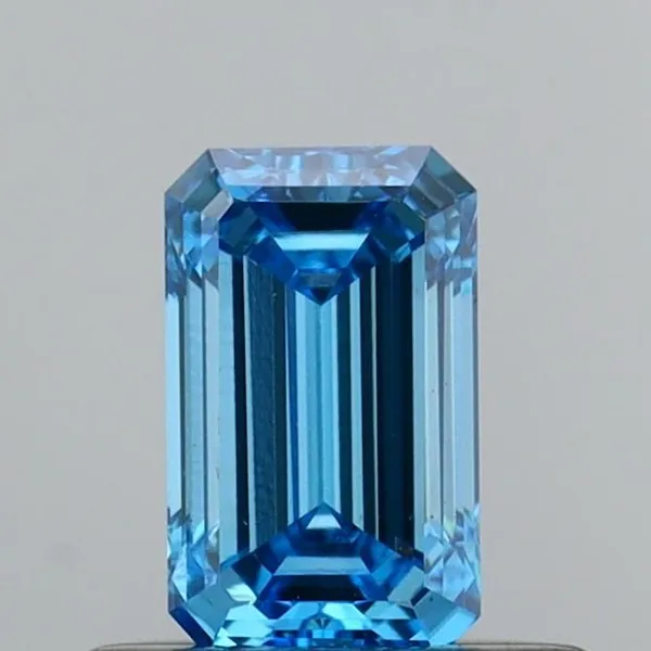 0.48ct EMERALD Fancy Vivid Blue VS1 Coloured Lab diamond